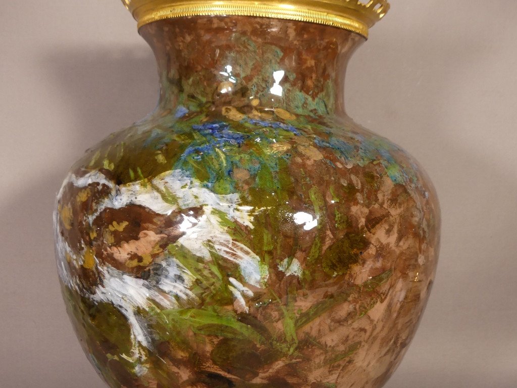 Philibert Léon Couturier  Pour Haviland Limoges, Atelier d'Auteuil Vase Impressionniste Au Coq-photo-3