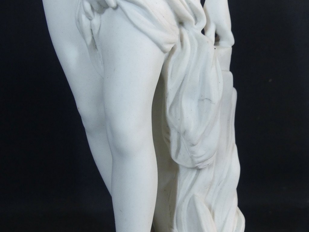 La Baigneuse d'Après Falconet, Sculpture En Biscuit De Porcelaine, époque XIX ème-photo-4