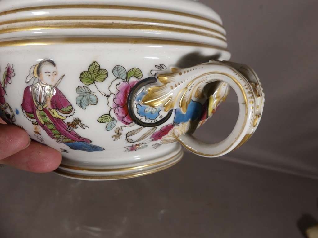 Chinese Covered Terrine In Chinese Porcelain, 19th Century-photo-3