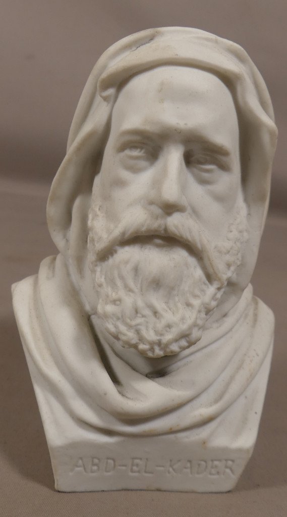 Bust Of Abb-el-kader In Biscuit Porcelain, 19th Century