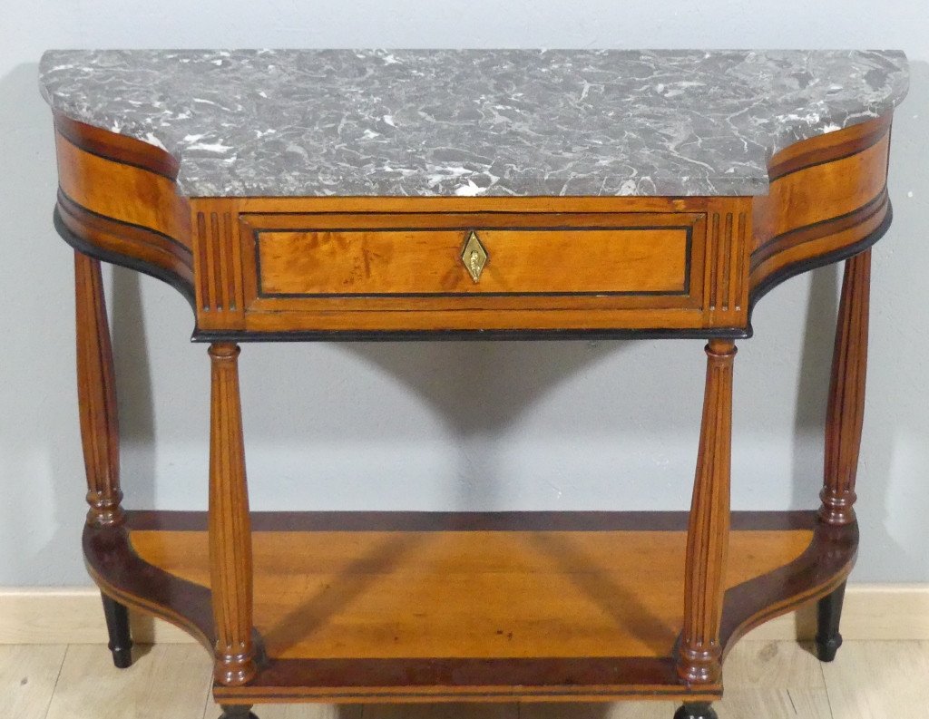 Louis XVI Bordeaux Console In Mahogany And Marble, 18th Century-photo-2