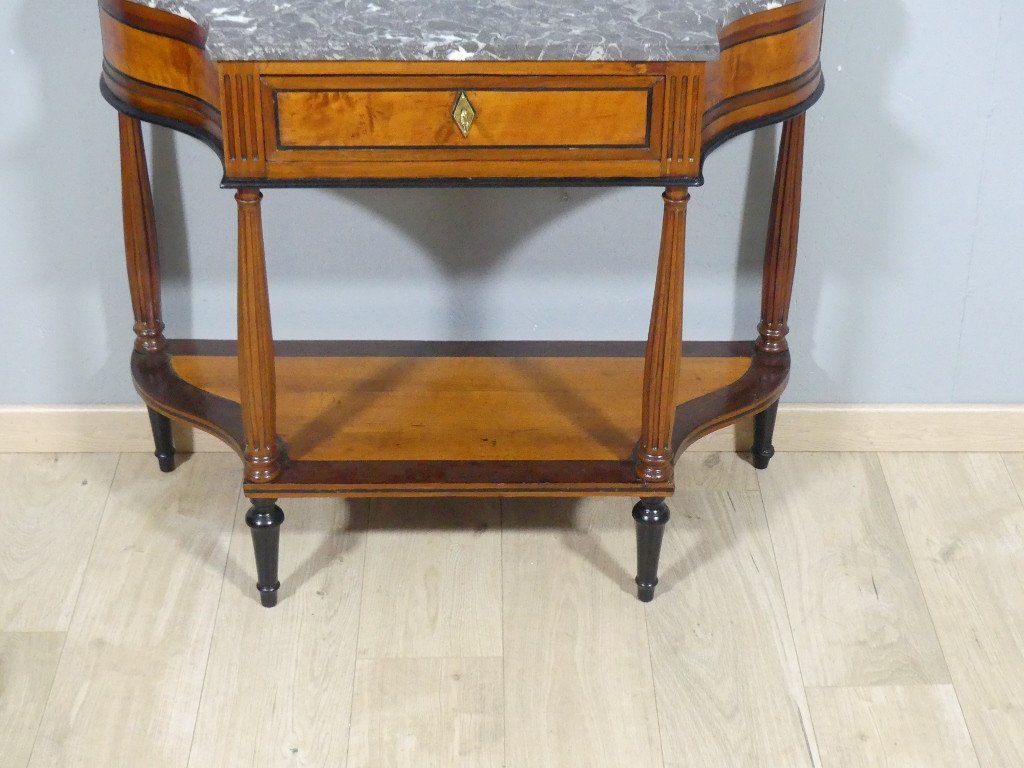 Louis XVI Bordeaux Console In Mahogany And Marble, 18th Century-photo-3