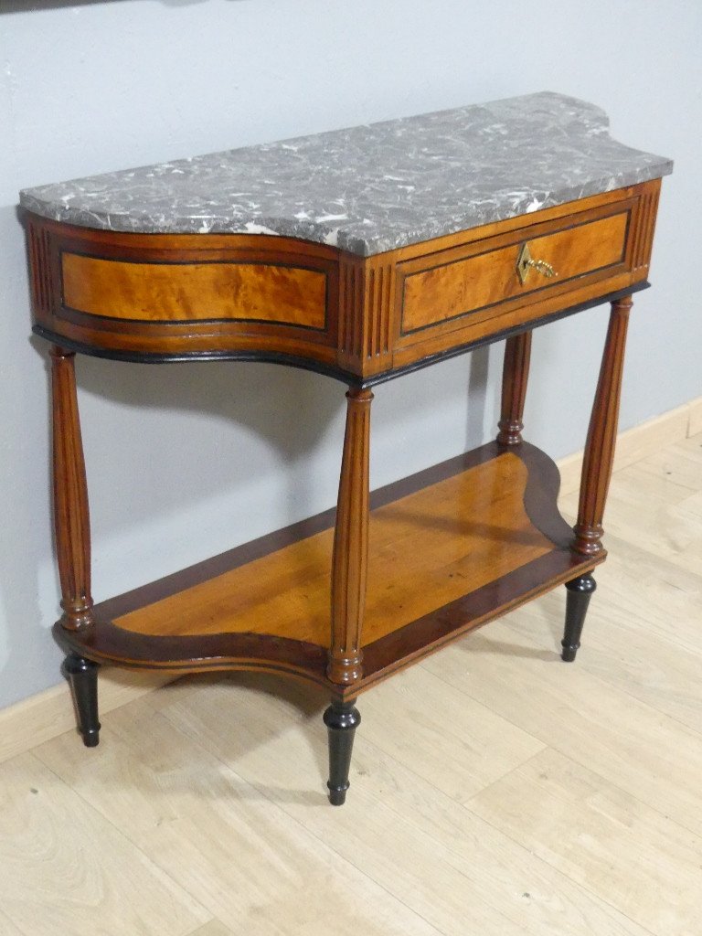 Louis XVI Bordeaux Console In Mahogany And Marble, 18th Century-photo-4