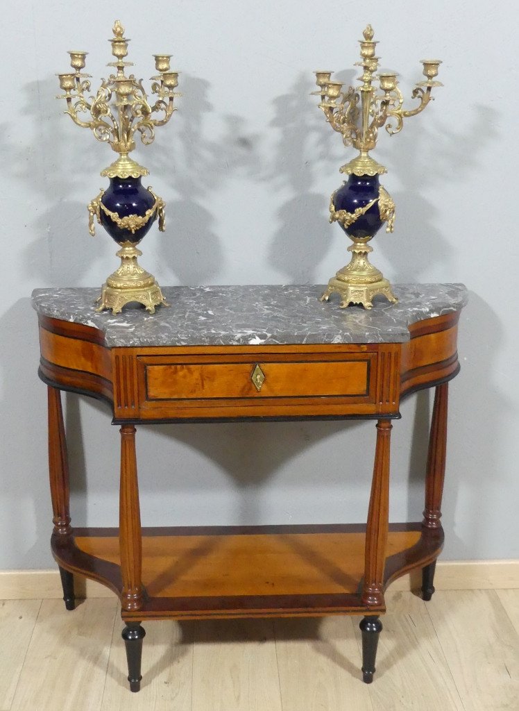 Louis XVI Bordeaux Console In Mahogany And Marble, 18th Century-photo-1