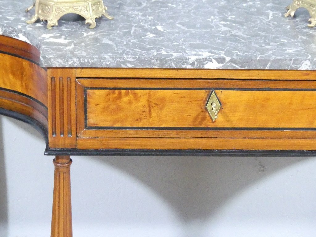 Console Bordelaise Louis XVI En Acajou Et Marbre, &eacute;poque XVIII &egrave;me-photo-2