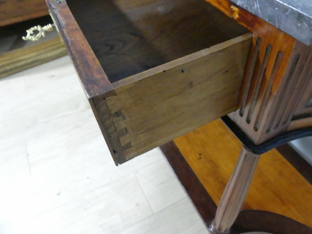 Console Bordelaise Louis XVI En Acajou Et Marbre, &eacute;poque XVIII &egrave;me-photo-6