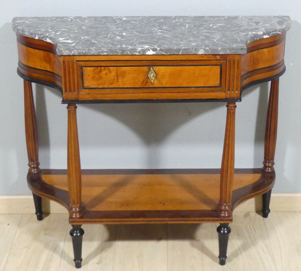 Louis XVI Bordeaux Console In Mahogany And Marble, 18th Century