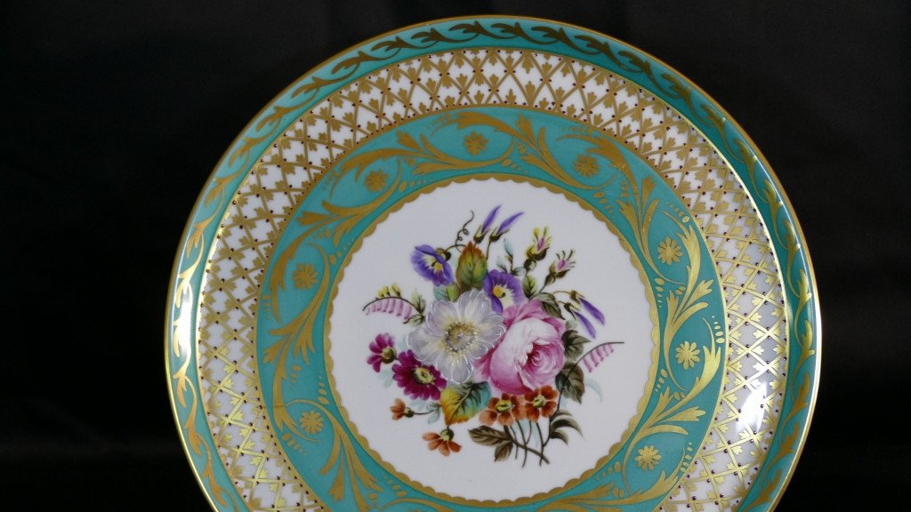 Plat En Porcelaine De Limoges, Peint à La Main Et Doré Par René Caire, Milieu XX ème-photo-2