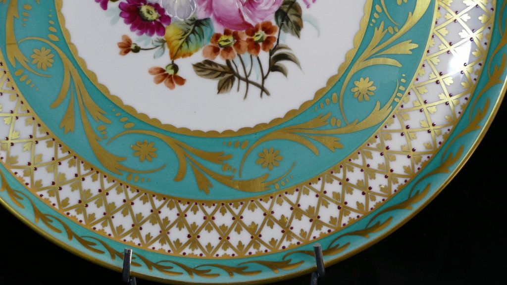 Plat En Porcelaine De Limoges, Peint à La Main Et Doré Par René Caire, Milieu XX ème-photo-1