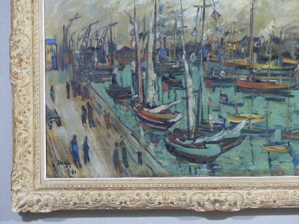 Louis Cazals, Grande Marine, Boats In Port, Closed Port, South Of France? 1961-photo-2