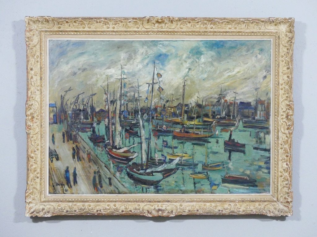 Louis Cazals, Grande Marine, Boats In Port, Closed Port, South Of France? 1961