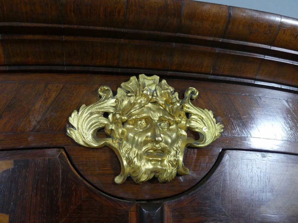 Regency Style Bookcase Display Case In Walnut, Rosewood And Gilt Bronze, 19th Century-photo-5