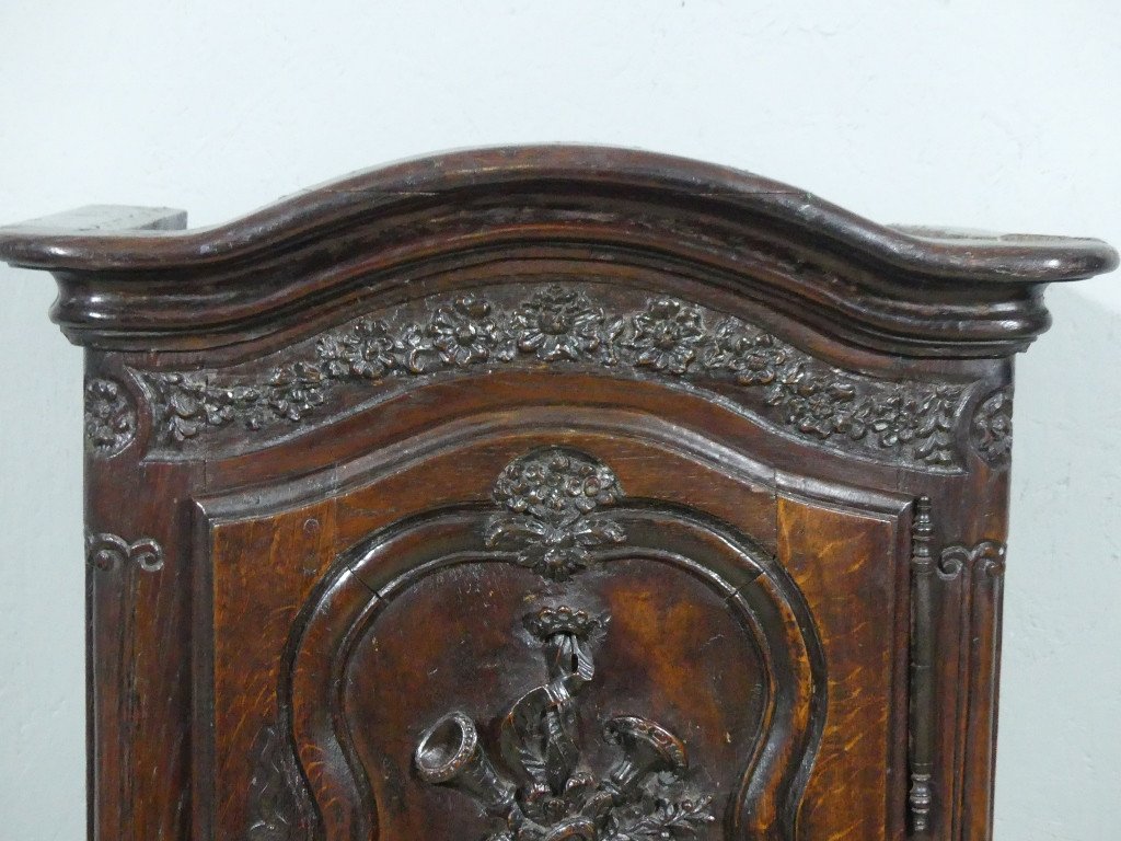 18th Century Credenza, Very Small Louis XV Buffet In Carved Oak On Columns-photo-1