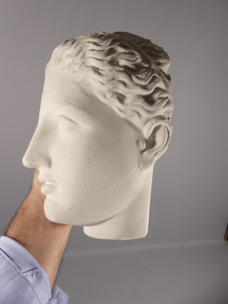 Goddess Hygieia, Plaster And Stucco Head, Louvre Museum, Late 19th Century-photo-4