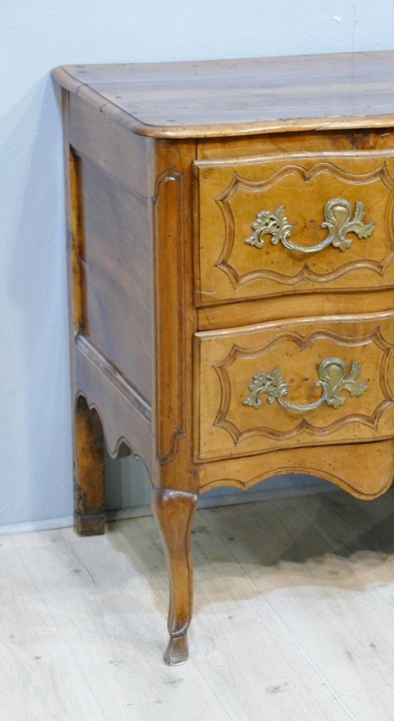 Commode Sauteuse Arbalète En Noyer époque Régence, Début XVIII ème Siècle -photo-3