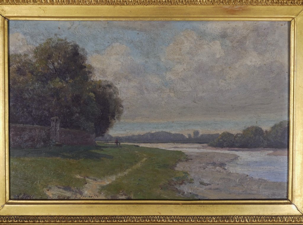 Charles Ogier (1856-1897), La Côte Saint Sébastien à Nantes En 1887, Huile Sur Panneau-photo-2