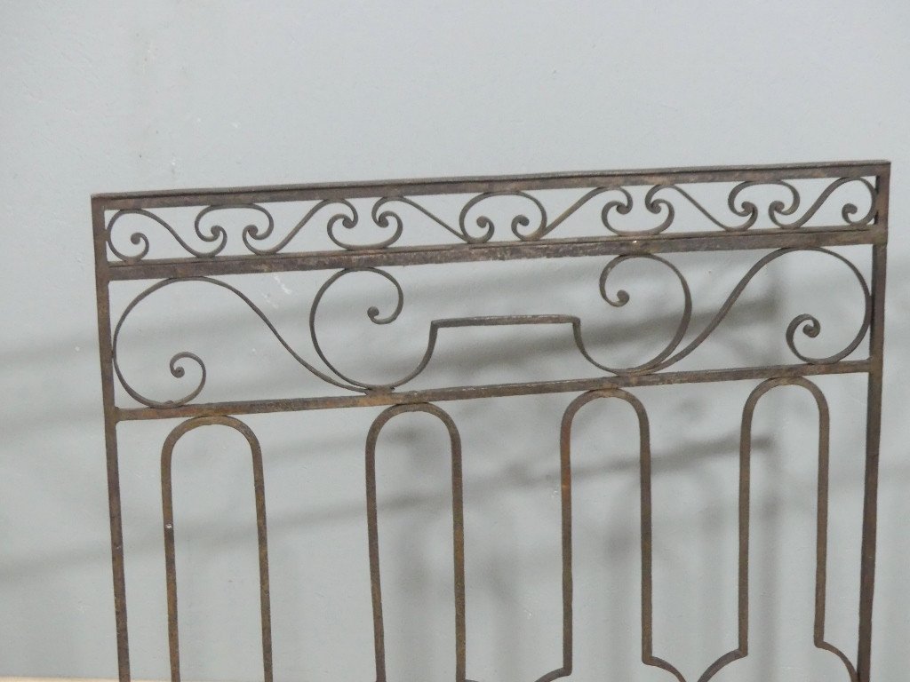 19th Century Riveted Wrought Iron Room Divider Grille-photo-2