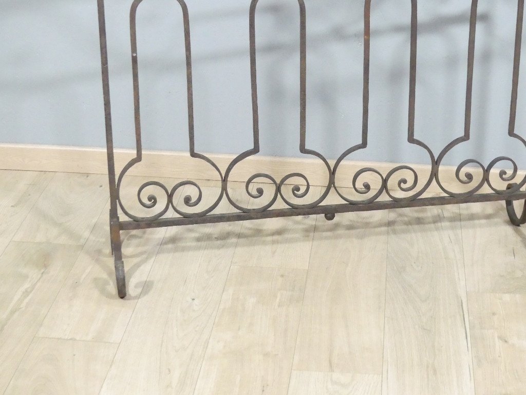 19th Century Riveted Wrought Iron Room Divider Grille-photo-3