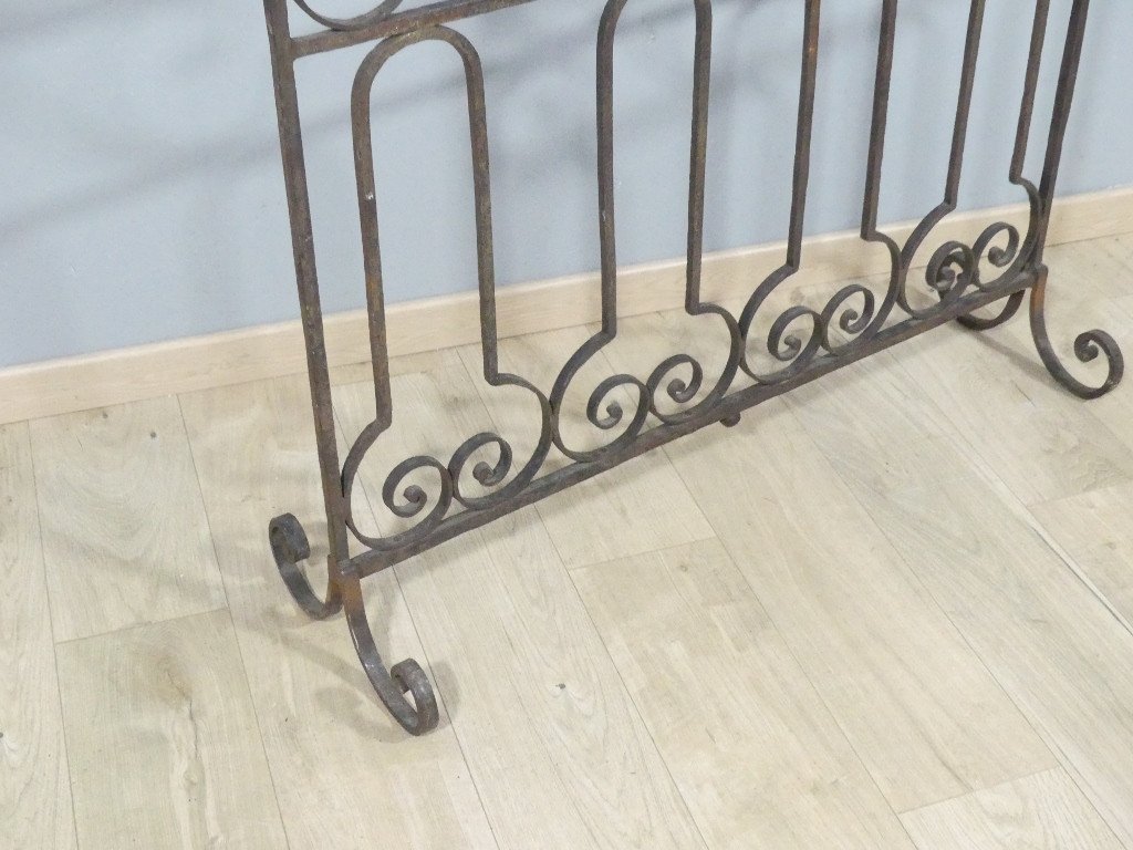 19th Century Riveted Wrought Iron Room Divider Grille-photo-4