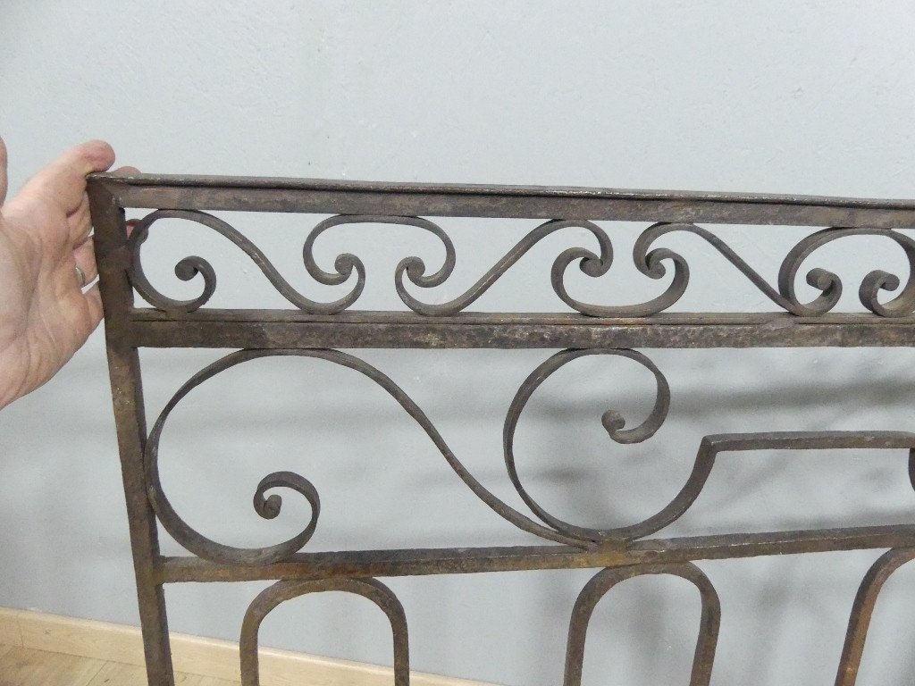 19th Century Riveted Wrought Iron Room Divider Grille-photo-3