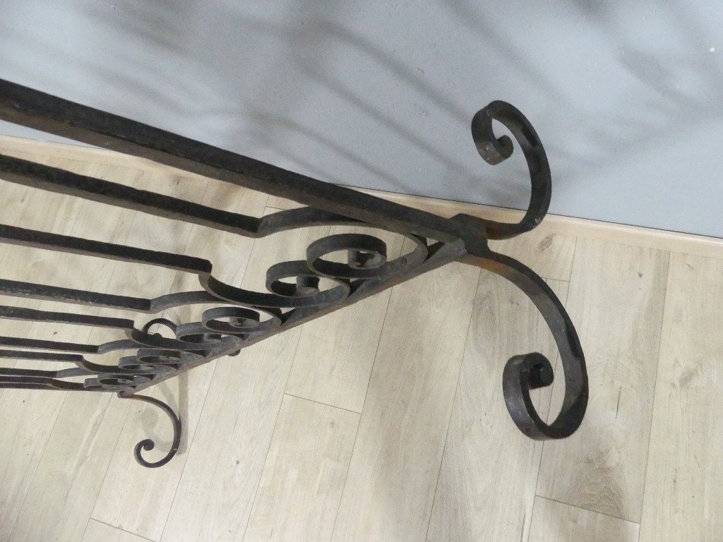 19th Century Riveted Wrought Iron Room Divider Grille-photo-6