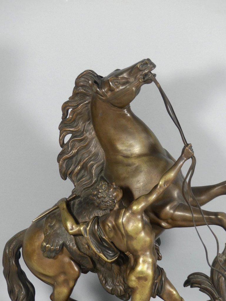 Cheval De Marly En Bronze d&#039;Apr&egrave;s Coustou, Sculpture &eacute;poque XIX &egrave;me Si&egrave;cle-photo-2