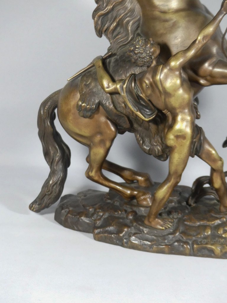 Cheval De Marly En Bronze d&#039;Apr&egrave;s Coustou, Sculpture &eacute;poque XIX &egrave;me Si&egrave;cle-photo-3