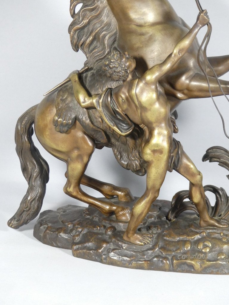 Cheval De Marly En Bronze d&#039;Apr&egrave;s Coustou, Sculpture &eacute;poque XIX &egrave;me Si&egrave;cle-photo-4