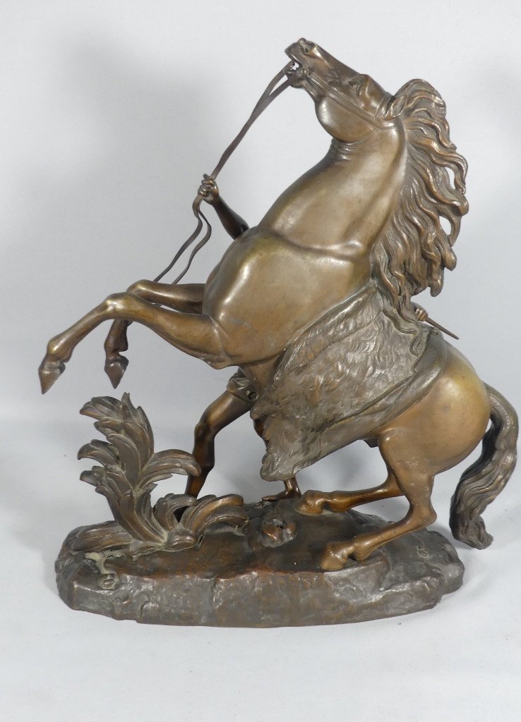 Cheval De Marly En Bronze d&#039;Apr&egrave;s Coustou, Sculpture &eacute;poque XIX &egrave;me Si&egrave;cle-photo-4