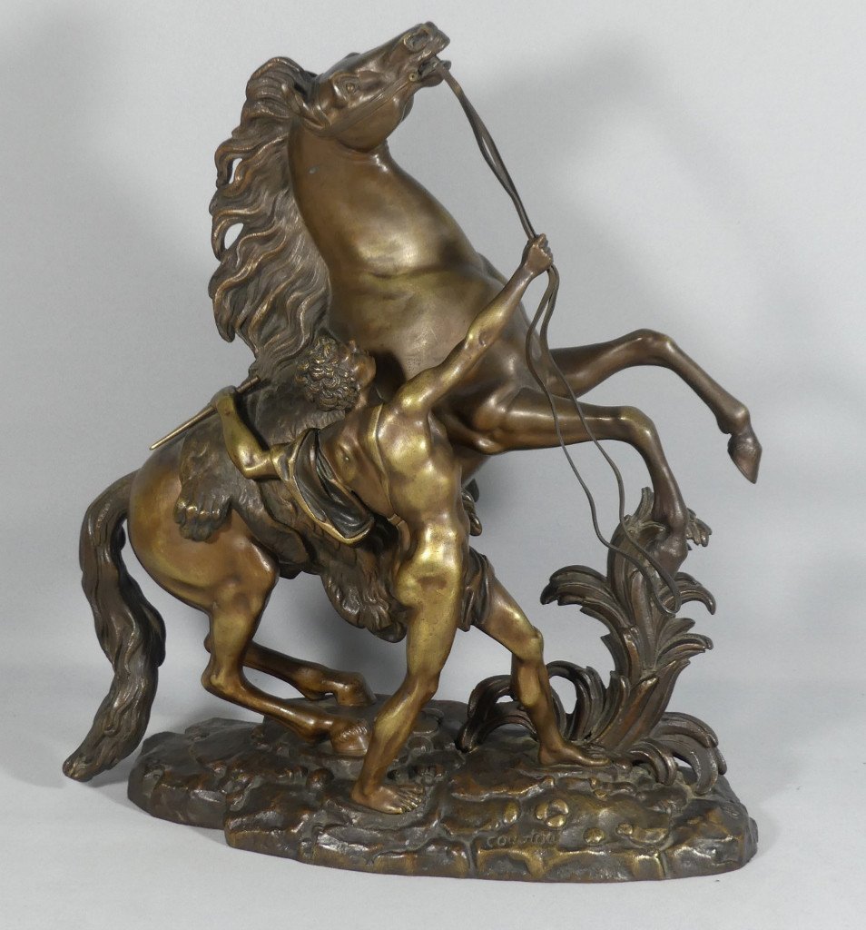 Cheval De Marly En Bronze d&#039;Apr&egrave;s Coustou, Sculpture &eacute;poque XIX &egrave;me Si&egrave;cle