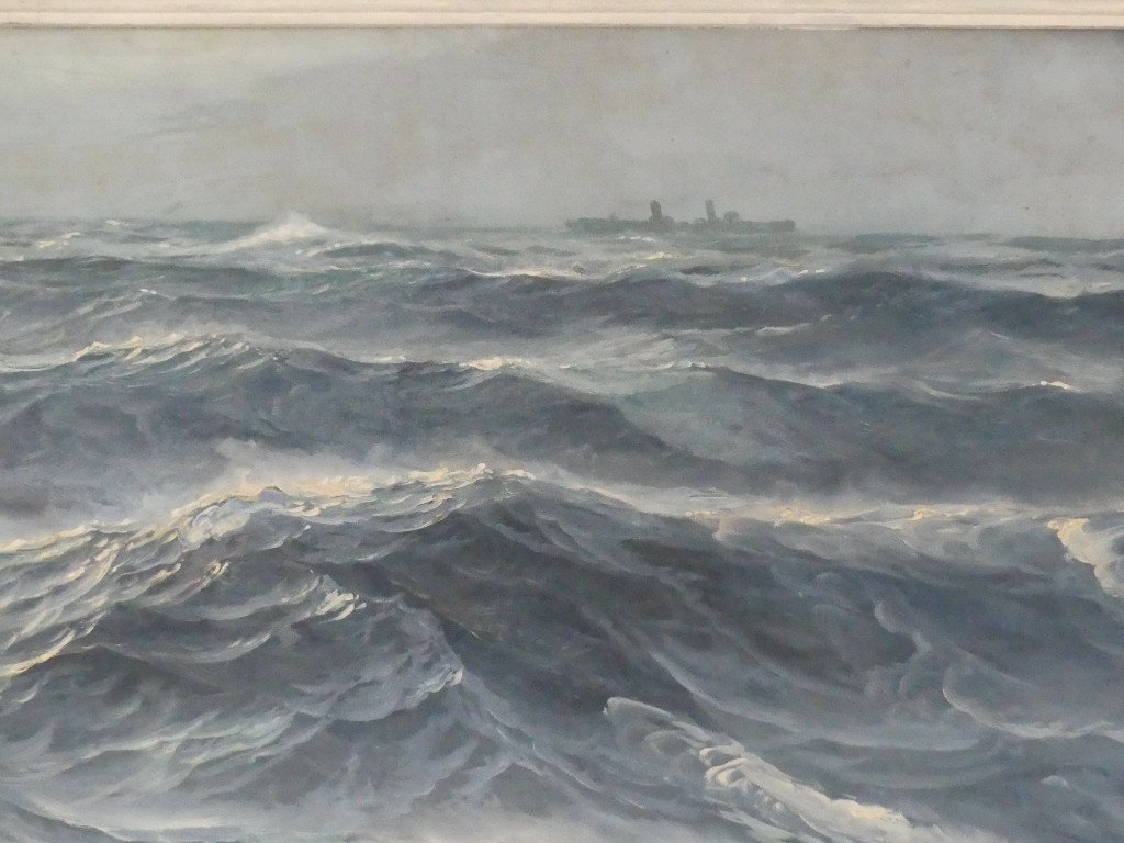 Jean Louis Paguenaud, Atlantique Sud 1946, 231*129 Cm, Très Grand Tableau Marine -photo-4