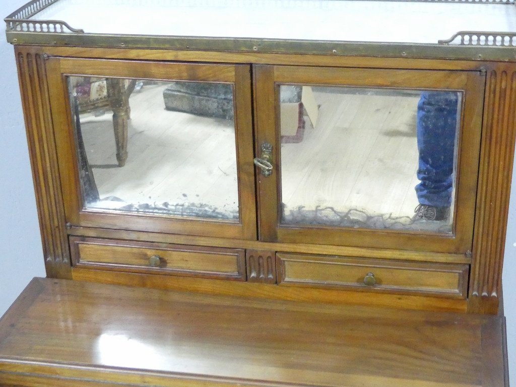  Bonheur Du Jour Louis XVI, Bureau Rangement En Merisier, époque XIX ème Siècle -photo-2