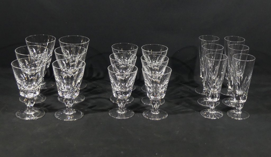 Saint Louis Jersey, 6 Crystal Wine Glasses, France Liner-photo-1