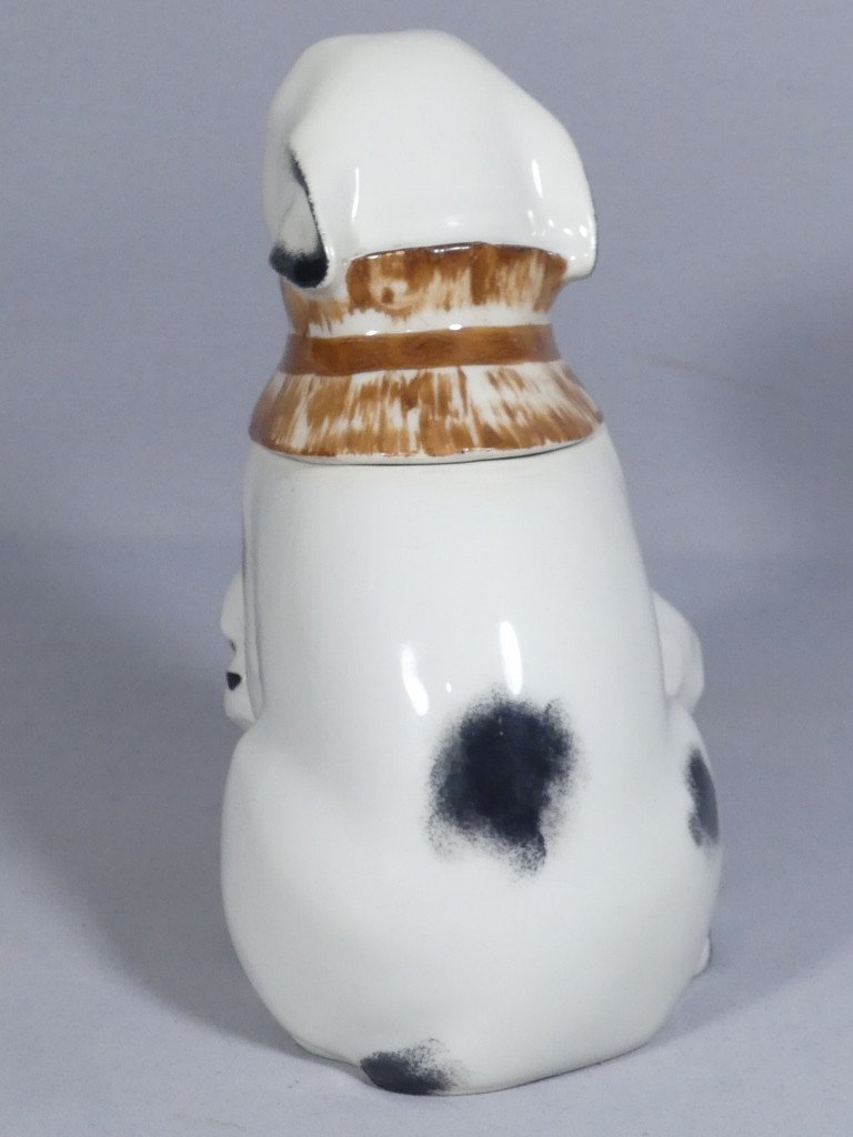 Edouard Marcel Sandoz Et Haviland, Very Rare Porcelain Bull-dog Candy Dish, 1916-photo-1