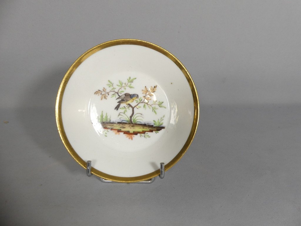 Benoît Lebrun In Orléans, Litron Cup With Birds In Painted Porcelain, Late 18th Century-photo-3