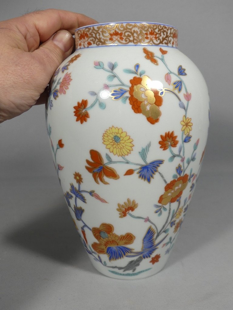 Bernardaud Pondichery, Vase En Porcelaine De Limoges Vers 1980-photo-4