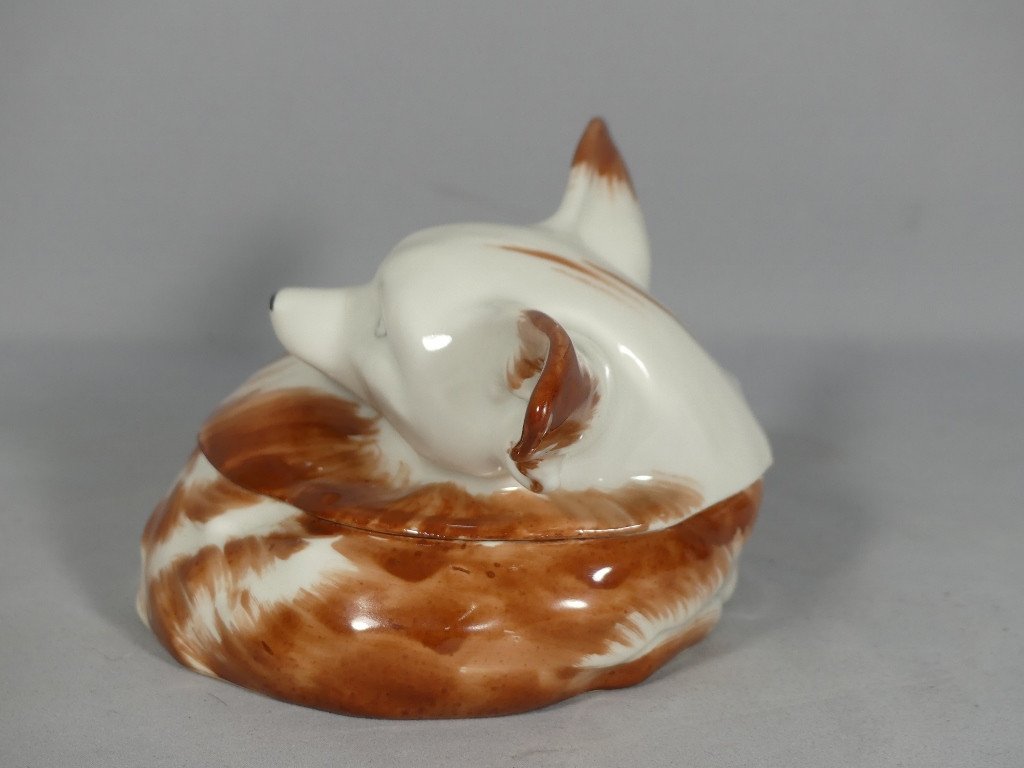 Edouard Marcel Sandoz And Haviland, Fennec Porcelain Candy Dish, 1921-photo-4