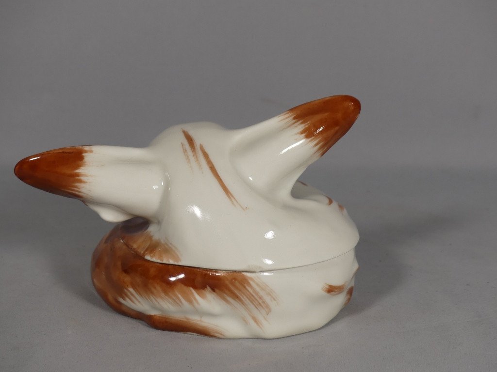 Edouard Marcel Sandoz And Haviland, Fennec Porcelain Candy Dish, 1921-photo-1