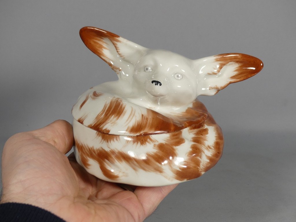 Edouard Marcel Sandoz And Haviland, Fennec Porcelain Candy Dish, 1921-photo-5