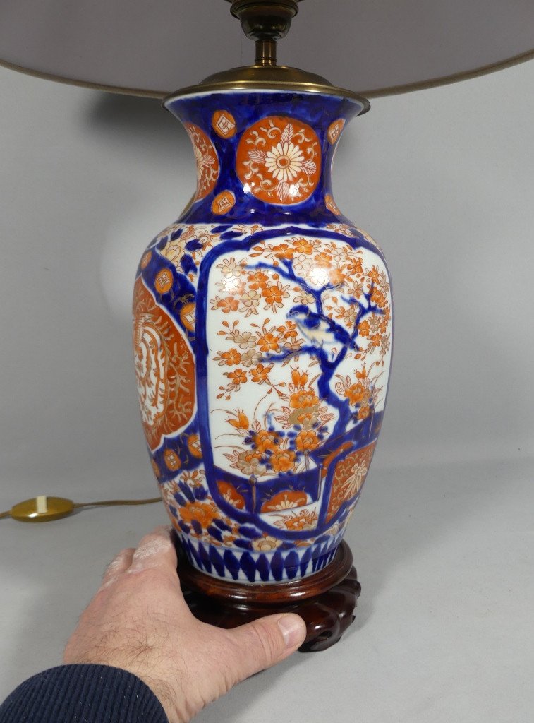 Imari Porcelain Vase Lamp, Japan, 19th Century-photo-3