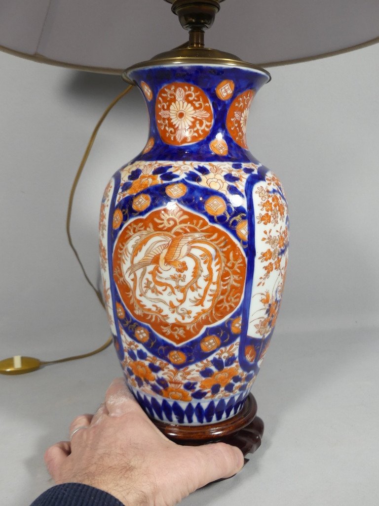 Imari Porcelain Vase Lamp, Japan, 19th Century-photo-4