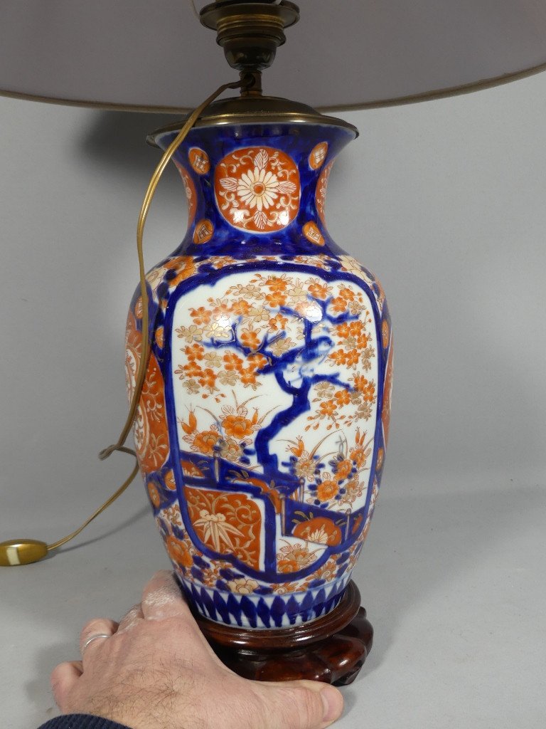 Imari Porcelain Vase Lamp, Japan, 19th Century-photo-2