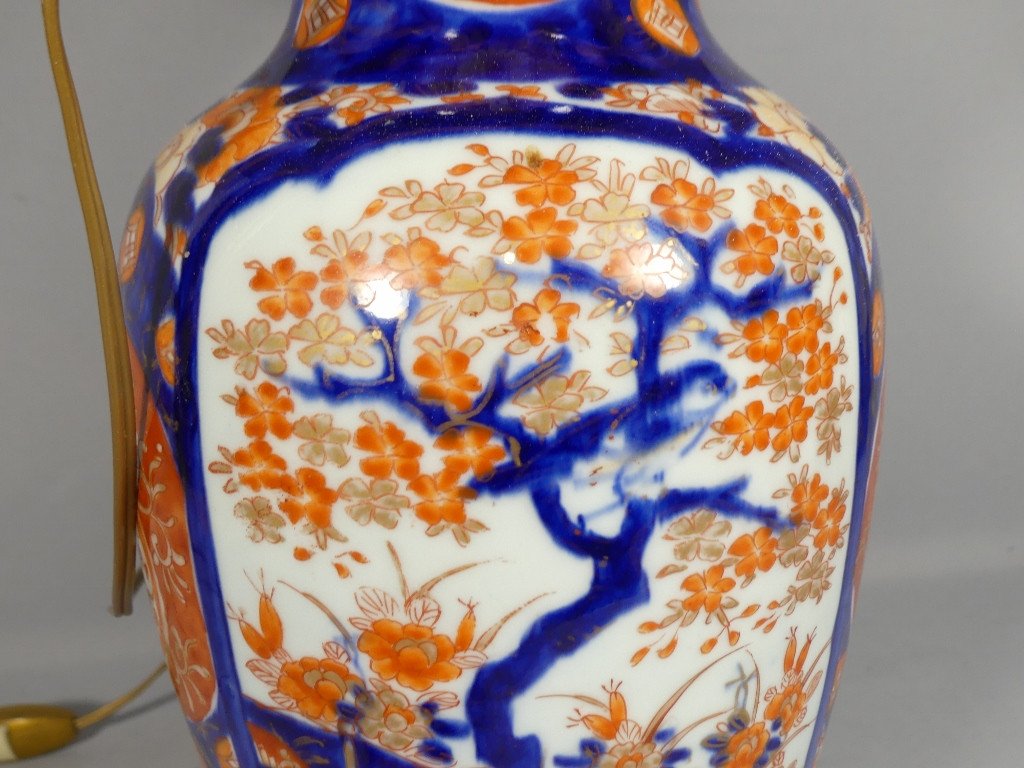 Imari Porcelain Vase Lamp, Japan, 19th Century-photo-3