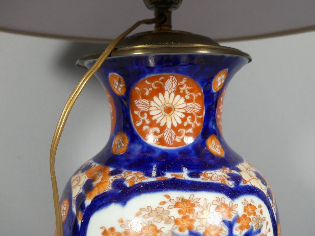 Imari Porcelain Vase Lamp, Japan, 19th Century-photo-4