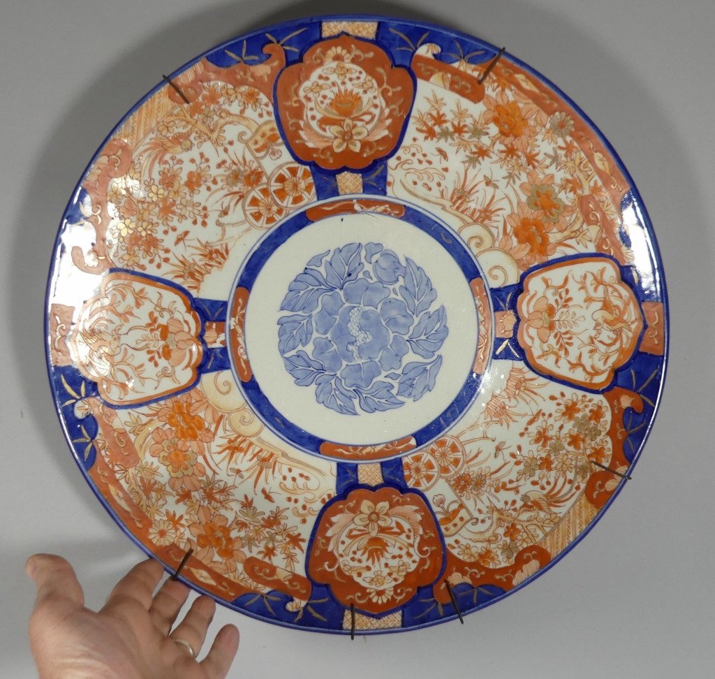 Grand Plat Imari En Porcelaine De Japon, époque Fin XIX ème Siècle-photo-2