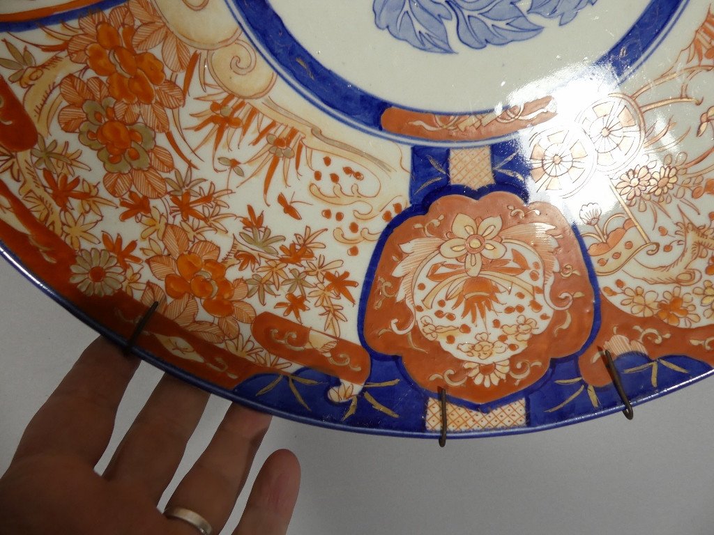 Grand Plat Imari En Porcelaine De Japon, époque Fin XIX ème Siècle-photo-3