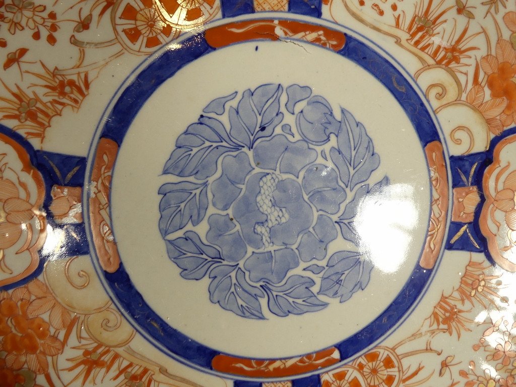 Grand Plat Imari En Porcelaine De Japon, époque Fin XIX ème Siècle-photo-4