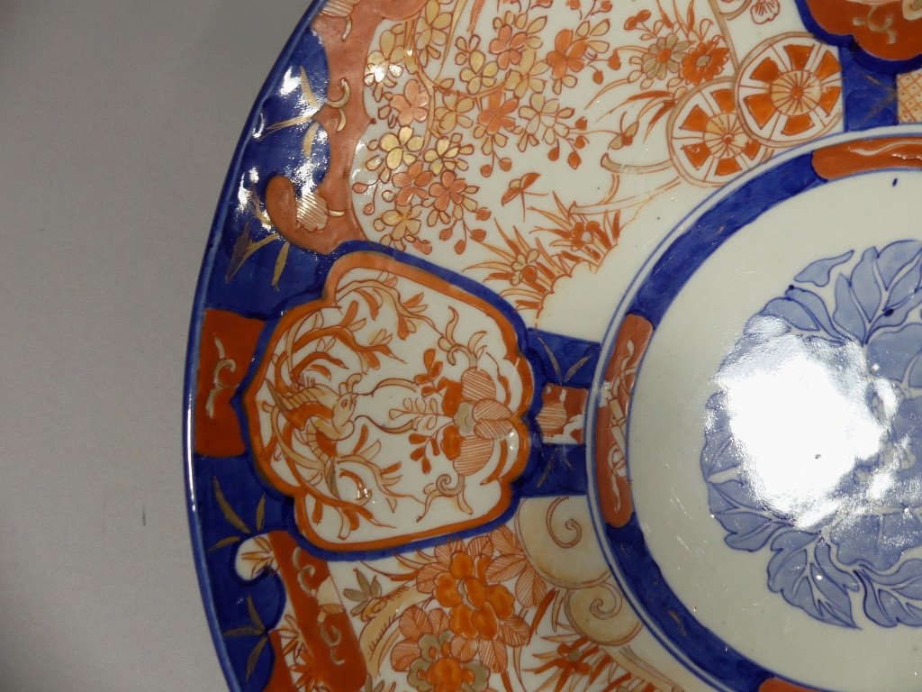 Grand Plat Imari En Porcelaine De Japon, époque Fin XIX ème Siècle-photo-1