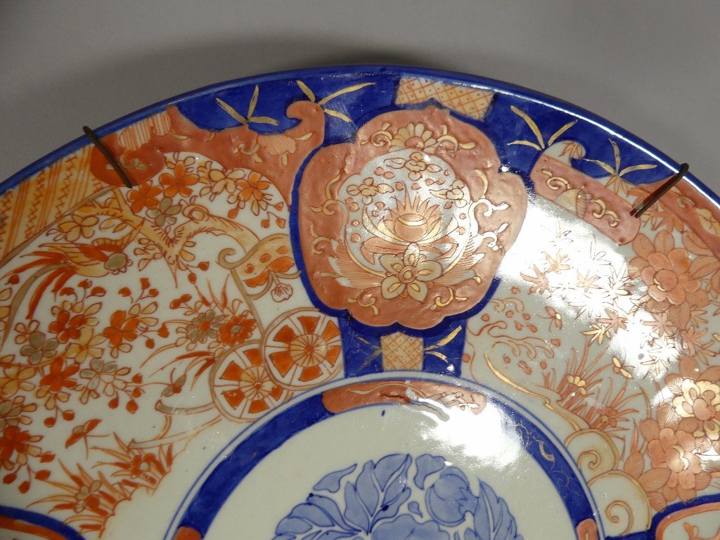 Grand Plat Imari En Porcelaine De Japon, époque Fin XIX ème Siècle-photo-2