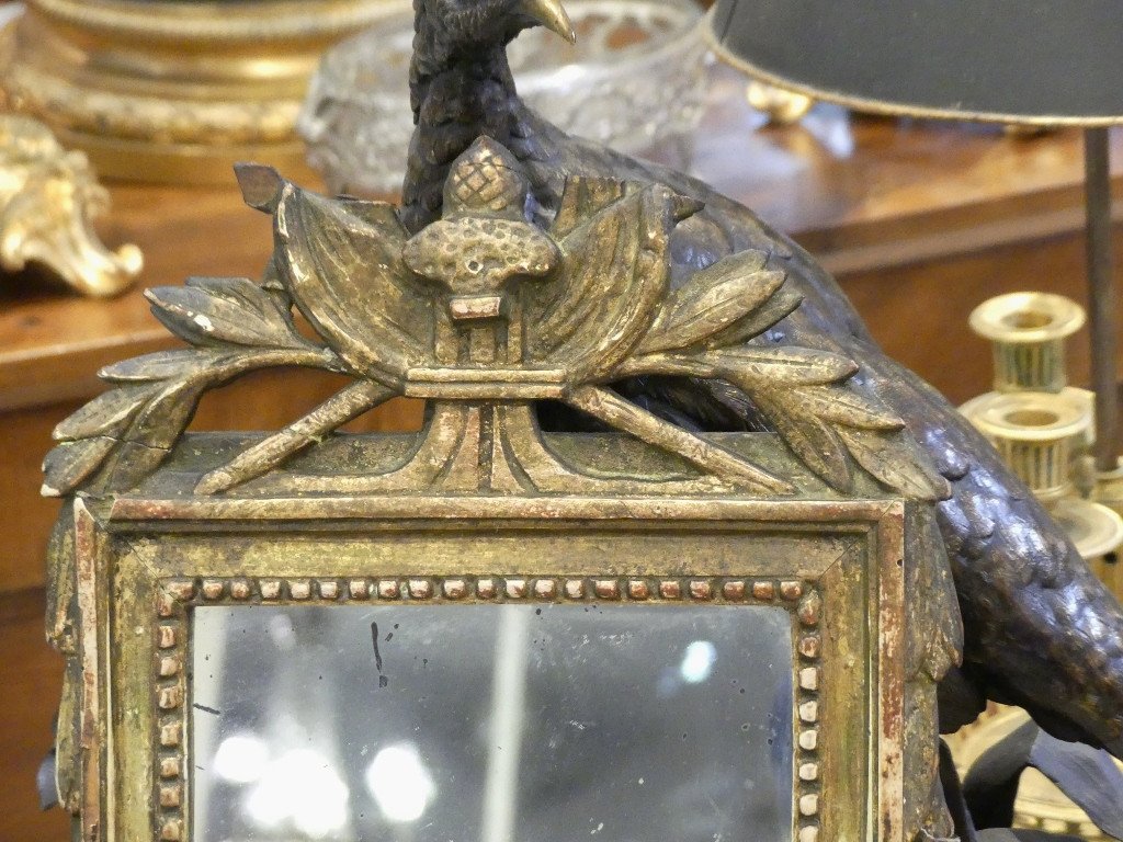 Tout Petit Miroir Louis XVI En Bois Doré, époque XVIII ème Siècle-photo-2